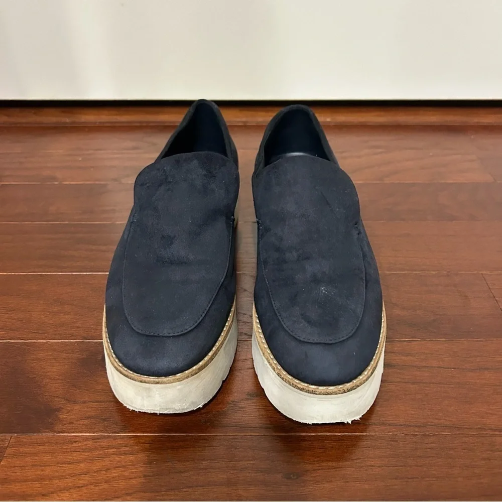 VINCE Zeta Platform Loafer Navy Blue Women's Slip on Suede sz.8M